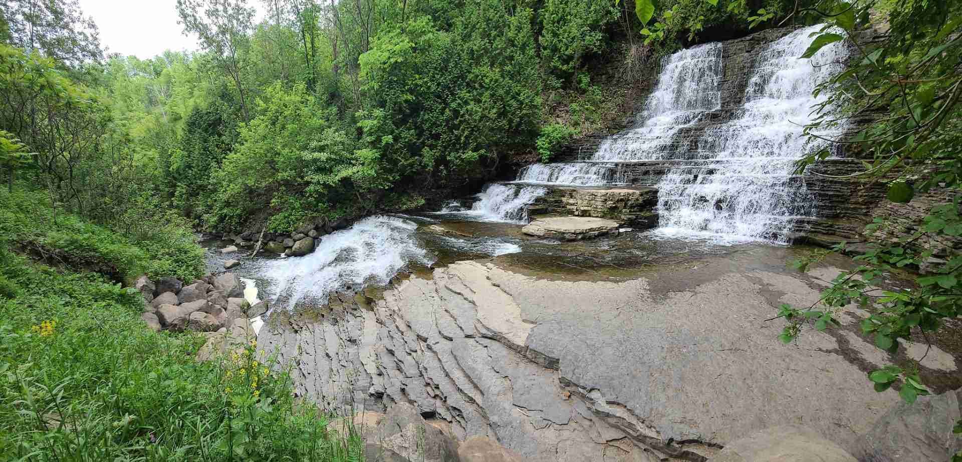 Waterfall at Parc de la rivière Beauport