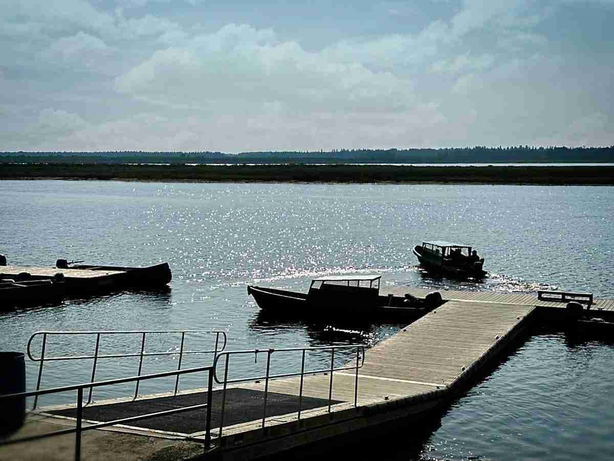 Moose River- Taxi Boat Docks by Shawn M Kent